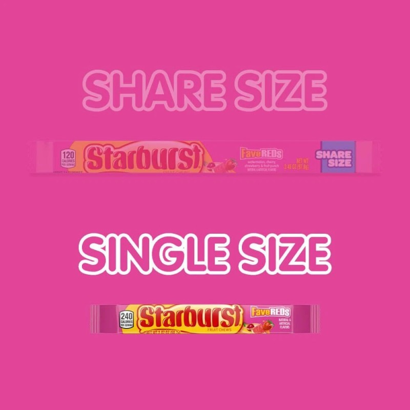 Starburst FaveREDs Fruit Chews Pack of 24 2.07 Ounce Juicy