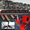 PokShow Copper Pipe Cleaner Set for Power Drill, Includes 3