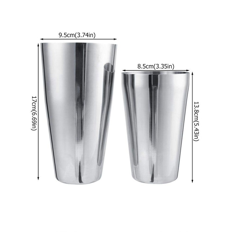 Boston Shaker - Juego de coctelera profesional de acero inoxidable