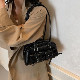 Makukke Handbag Women's Small PU Leather Shoulder Bag Y2K Shoulder Bag with Bow Cute Ita Bag Japanese Aesthetic Bag for Women Dating Party Shopping, brown