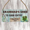 Grandad's Shed - Whimsical Tea Entry Wooden Plaque | A