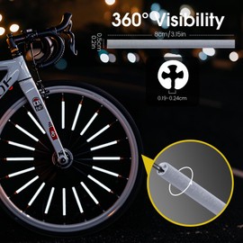 Tiruiya Reflectors Bicycle Set, Includes 360° Spoke Reflectors Cat Eyes, Reflector Sticker and Reflective Tape Running for Driving Layers of Safety in the Dark High Visibility