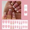 MISUD Press on Nails Long Square Fake Nails Glossy Glue
