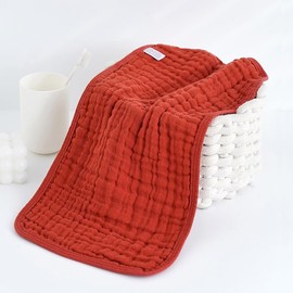 ZQCZQC Muslin Burp Cloths for Baby,100% Cotton Baby Washcloths for Baby, Large 20''X 10'' Super Soft and Absorbent,10 Pack (Bright red Color, 25 * 50)