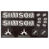 Decorative set "electronic" 8 pieces, transparent monochrome, black border -