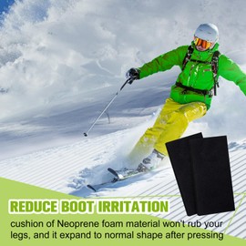 Liliful 10 Pcs Skiing Shin Guards Snowboard Shin Pads Sports Protector Self Adhesive Leg and Foot Bang Pads Protection Ski Boot Liner Shims for Winter Skiing Snowboarding(5.9 x 2.95 Inches)