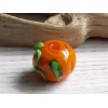 2 - 13x10mm LAMPWORK PUMPKIN LEAF & CURLED VINE BEADS