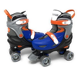 CHICAGO Skates Boys Adjustable Junior Quad Skates - Blue/Black/Orange - Small Sizes J10-J13
