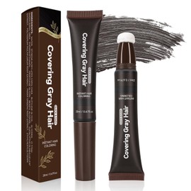 Root Touch Up Hair Color Pen for Men & Women - Dark Brown Beard Dye, Mustache Color & Hair Concealer - Instant Gray Coverage (0.67 fl oz)