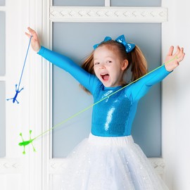 NUOBESTY Stretchy Sticky Lizards Toys Elastic Lizard Toys Stretchy Sticky Animal Toys for Party Favors, Birthday Gifts, Classroom Prizes, Goodie Bag, 24Pcs