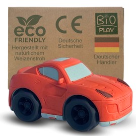 BIOPLAY® Red Racing Car, Organic Plastic, Sustainable Toy from 18 Months for Boys and Girls, Indoor and Outdoor Use