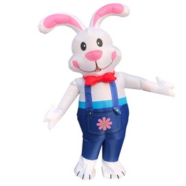 MROMT Bunny Inflatable Costume Easter Bunny Costume Adult Blow Up Suit Inflatable Rabbit Costume for Adults (Blue Rabbit)
