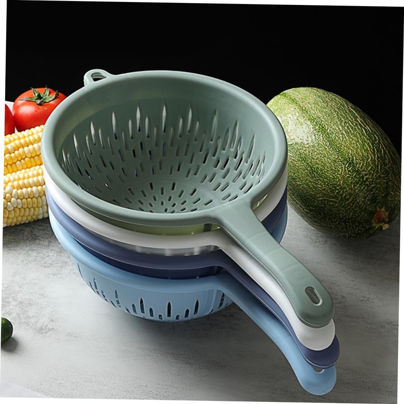 SOLUSTRE Plastic Colander Strainer Handle 4pcs Kitchen Utensils for Fruit