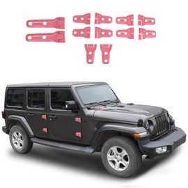 Hoolcar Jeep Wrangler JLU 4-Door 2018-2025 Door Hinge Trim Covers, Pink, 12PCs