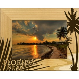 Saddle Mountain Souvenir Florida Keys Laser Engraved Wood Picture Frame Landscape (5 x 7)