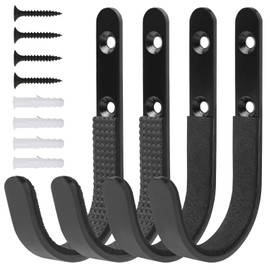 Consonomen Gun Rack Wall Mount, Heavy Duty Steel Rifle Hooks for Shotguns, Rifles, and Archery Bows, Horizontal Storage Hangers with Soft Padding, 2 Pair