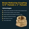 Brass Reducing Coupling 3/4" Female x 1" Female Construction NPT