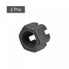 sourcing map M20x1.5mm Hexagon Slotted Nut, Grade 4.8 Carbon Steel