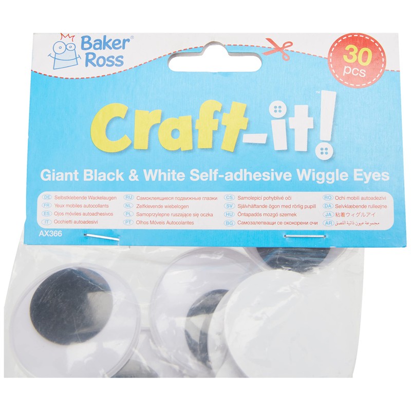 Baker Ross AX366 Occhi Googly Grandi - Confezione Da 30,