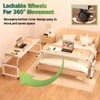 Overbed Table with Wheels and Desktop Enclosure, Height and Length