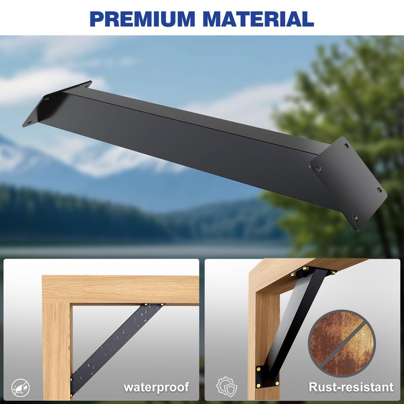 Grehitk 4PC 45 Degree Angle Support Bracket, Pergola Kit Heavy