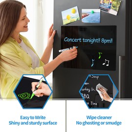 Magnetic Chalk Board Sheet for Fridge - 30 x 20cm, Bright Color Chalk Markers & Easy Clean, Small Blackboard for Home Kitchen Refrigerator, Flexible Magnet Chalkboard as To Do List Memo Message Notice