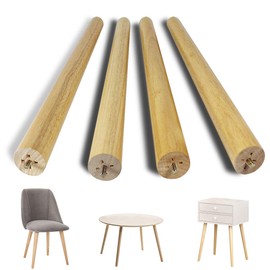 Sopicoz Table Legs 16 inch Wood Furniture Legs for Coffee Table End Table Mid-Century Modern DIY Furniture Tapered Natural Threaded 5/16'' Hanger Bolts Pack of 4