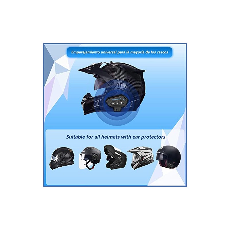 Autbye - Auricular Bluetooth para Motocicleta con MicrFono, Compatible con