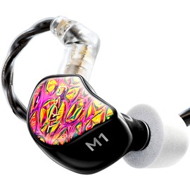Tipsy M1 IEM, Bamboo Fiber Diaphragm in-Ear Monitor, Warm, Lively Bass & Vocals, 36dB Noise Isolation, Resin Shell, Detachable 0.78mm 2‑Pin Cable (No Mic, Red)