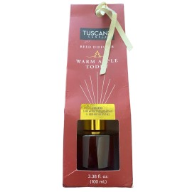 TUSCANY Candle REED DIFFUSER Warm Apple Toddy 100mL 3.38 oz + 8 Sticks Apple Pie