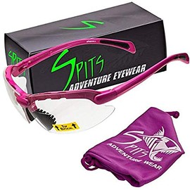 Spits Eyewear Hunting Top Focal Magnifying Shooting Safety Glasses, Pink Frame, Various Lens Options (Smoke Lenses, 3.00 Top Focal)