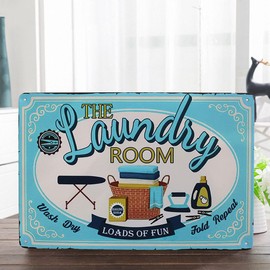 Hioni The Laundry Room, Metal Tin Sign, Vintage Plaque Home Wall Decor