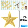 Mxxipp 30pcs Gold Star Embroidered Patches, Iron on Mini Star