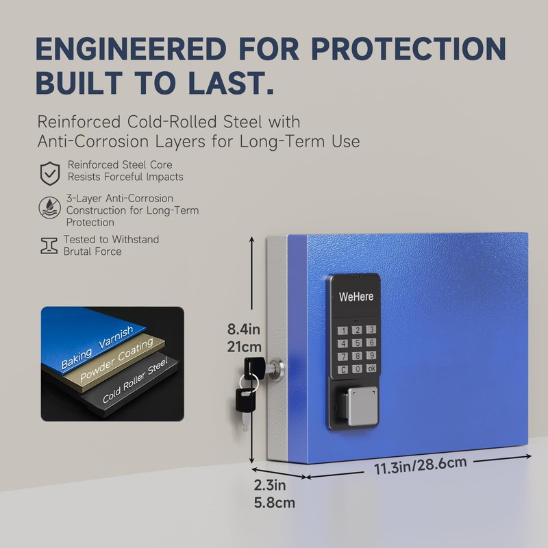 WeHere 16-Key Smart Key Lock Box with Key Management App(Track