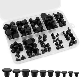 100PCS Silicone Rubber Tapered Plug, Coldairsoap Black T-Type Hole Plug High Temp 10 Sizes for Round Hole Plugs, Spraying, Powder Coating, Painting Waterproof Sealing Protection (Black)
