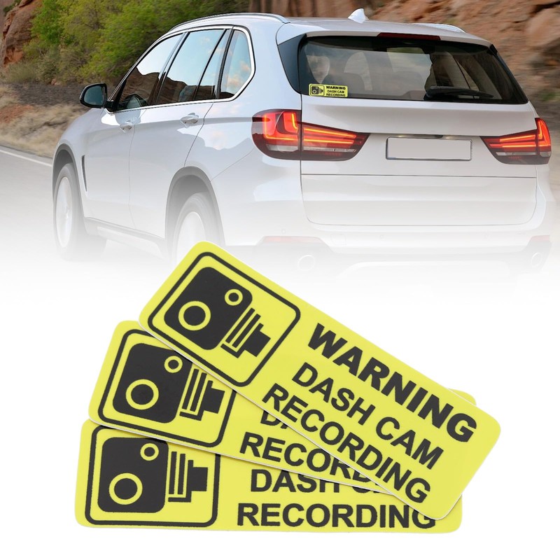 ECSiNG 10 x PVC Dash Cam Warning Stickers 89x28mm Car