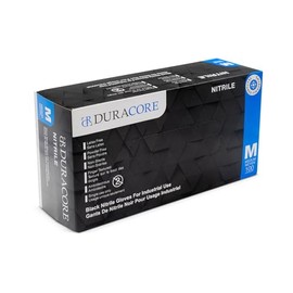 Black Disposable Nitrile Gloves, Medium, Heavy Duty, Powder-Free, Mechanic, Industrial Grade, 5 MIL, Duracore B62270 M (100)