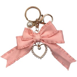 GrandslamEX Ribbon Ribbon Pearl Accessory Charm Key Ring Key Chain Lanyard Keychain Smartphone Pouch AirPods Pro Wallet Cute Simple Stylish Decorative Hook Small Colorful Korea, cloth, No Gemstone