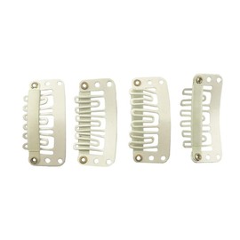 Pack of 20 Metal Snap Clips for Hair Extensions and Wefts (32mm, Blond)