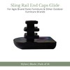 Sling Rail End Caps, Furniture Sliders, Fits Agio Brand Patio