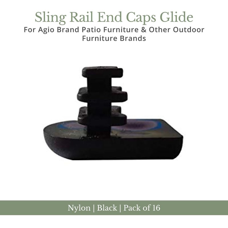 Sling Rail End Caps, Furniture Sliders, Fits Agio Brand Patio