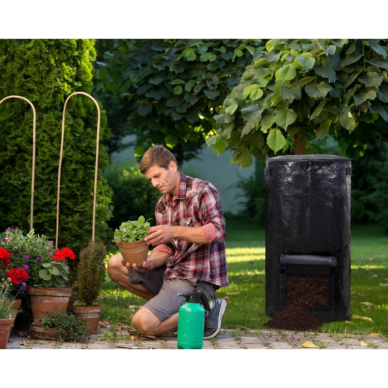 MyLifeUNIT Compost Bins Outdoor, Reusable Yard Waste Bags, 34 Gallon