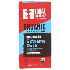 Equal Exchange Organic Chocolate Extreme Dark 88%, 2.8 Oz, 6-pack