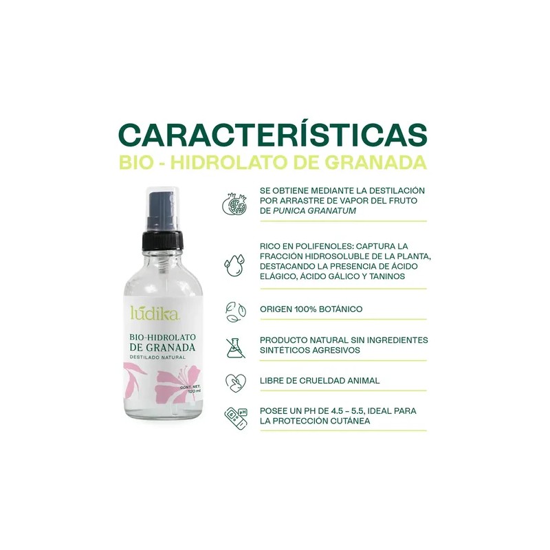 Tonico Facial Hidrolato De Granada 120ml Antioxidante Todo Tipo De