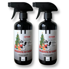 Holiday Odor Eliminating Spray For Must, Leftover Food, & More! Safe To Spray On Skin, Furniture, & More. Incredibly Effective & Works Instantly. - 2 16 oz Bottles (Holiday Scents)