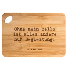 Mr. & Mrs. Panda Bambus - Schneidebrett Spruch Cello Magie - Geschenk, Musikinstrument, Kammermusik, Holzbrett Küche, Geigen, Klassische Musik,
