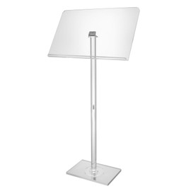Acrylic Podium Stand, Angle Adjustable Clear Podium, Lectern Stand Holder Book Stand, Portable Presentation Standing for Classroom Concert Church Speech, 23.6" L x 15.7" W x 39" H