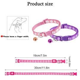 Flymind Puppy Collars, 19Pcs Whelping Puppy ID Collars with Bell Adjustable 19-32cm, Soft Nylon Litter Identification Dog Collars for Newborn Pets