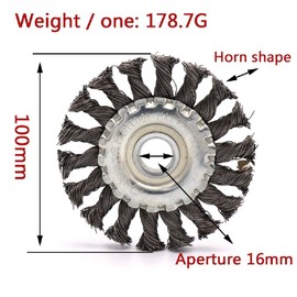 Twist Knot Wire Wheel, 100mm x 16mm Circular Angle Grinder Brush Wheel for Polishing, Sanding and Rust Removal