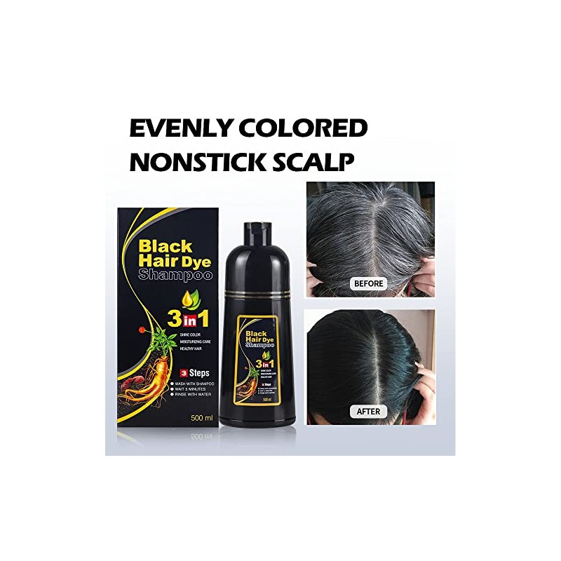 Champú Tinte Negro Instantáneo Para Cabello Rubio, Champú De Color
